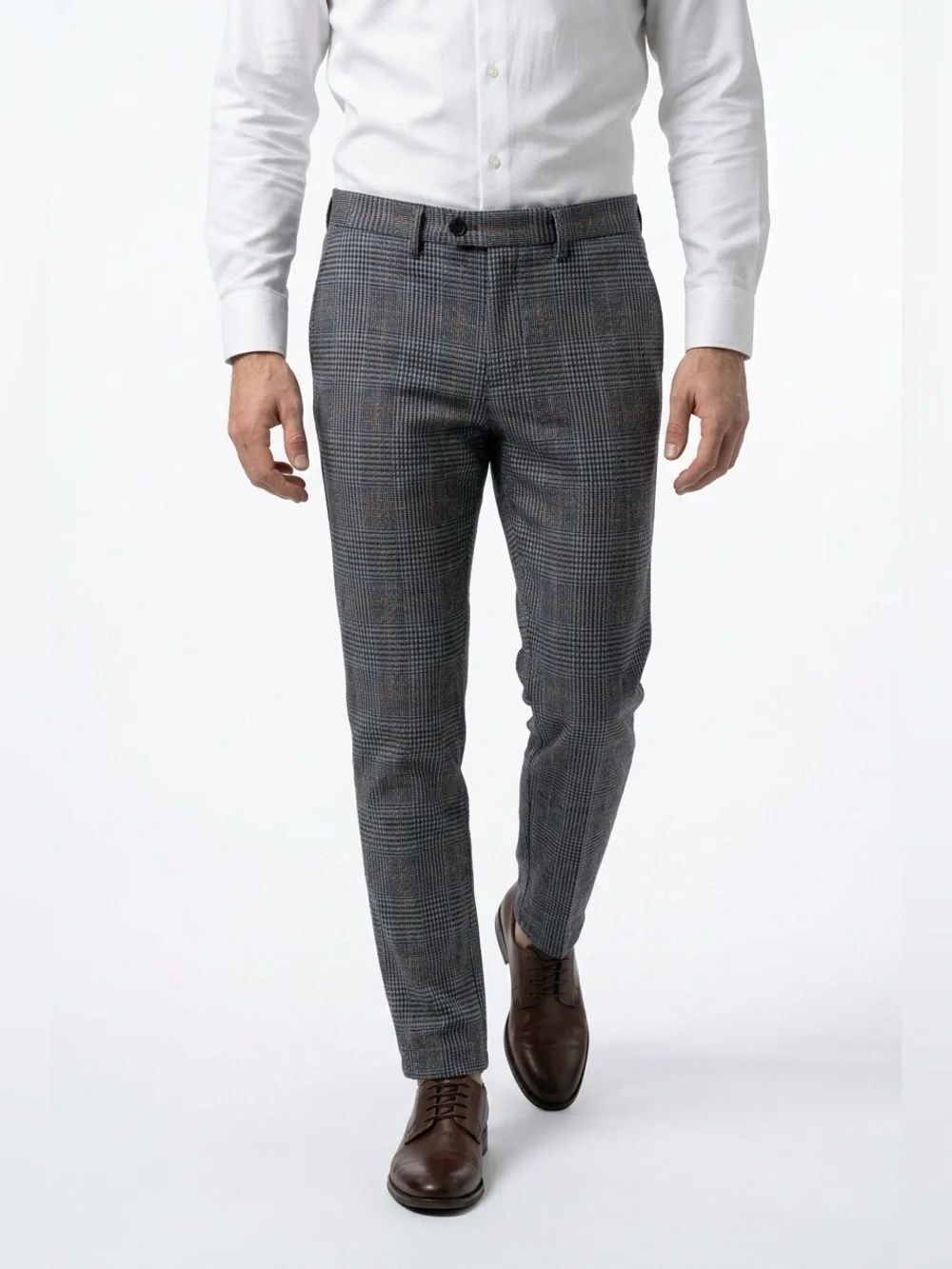Banks Journal Men's Grey Glen Plaid Dress Pants